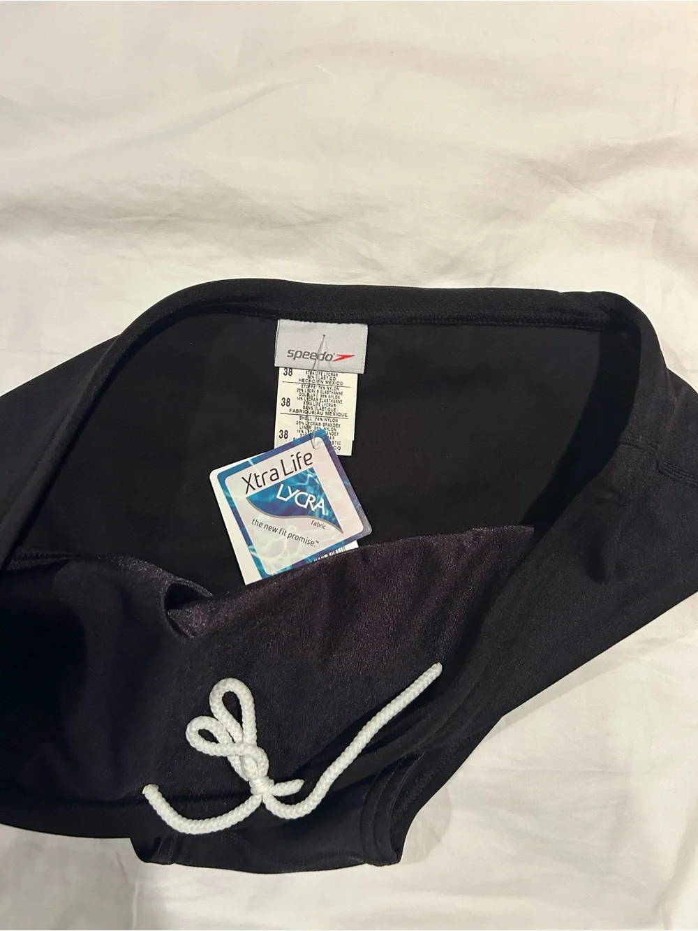 Speedo Men’s Black Swim Briefs with White Logo